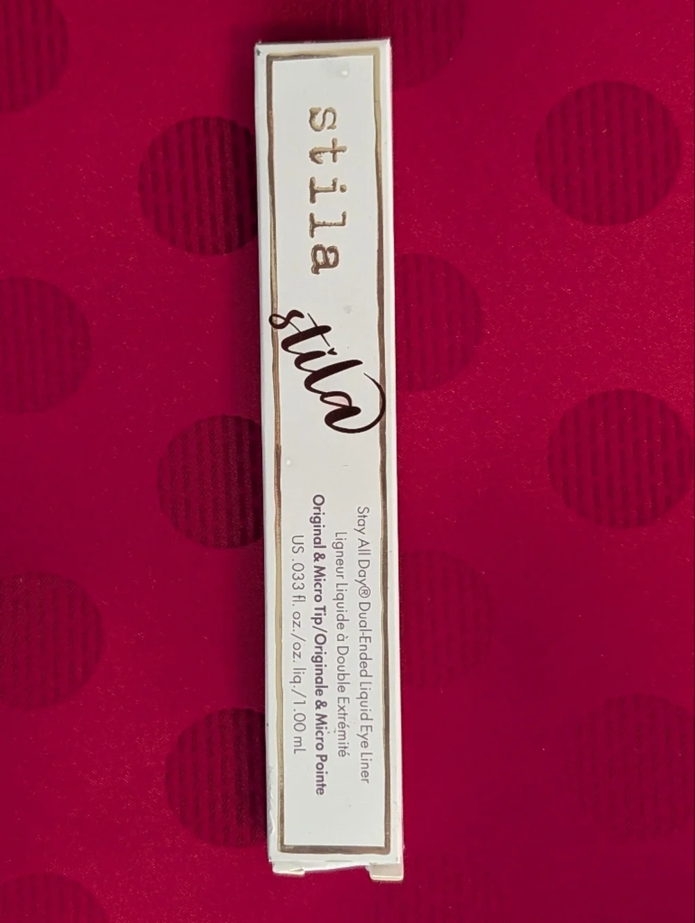 Stila All Day-Dual Ended Liquid Eye Liner Intense Black Sangria New In Box